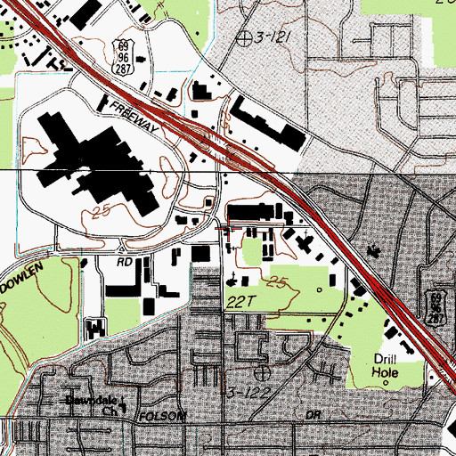 Topographic Map of Parkdale Church, TX