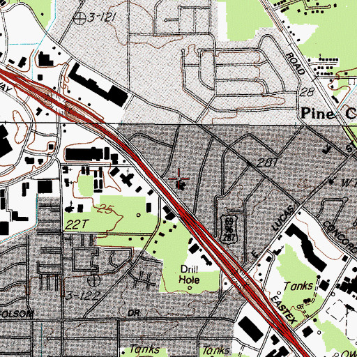 Topographic Map of Northwood Church, TX