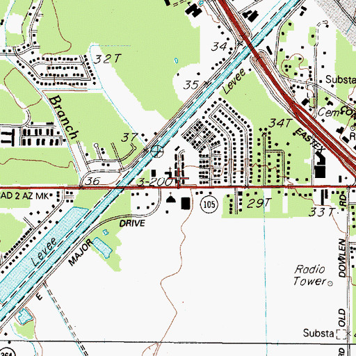 Topographic Map of New Life Tabernacle, TX