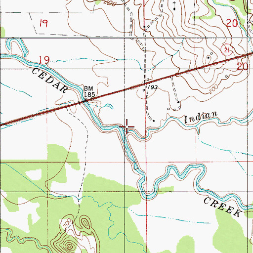 Topographic Map of Indian Creek, AL