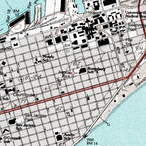 Topographic Map of Adoue Park, TX