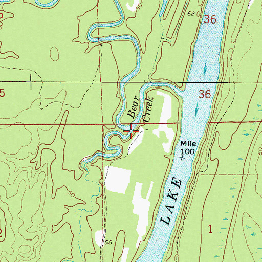 Topographic Map of Jones Branch, AL