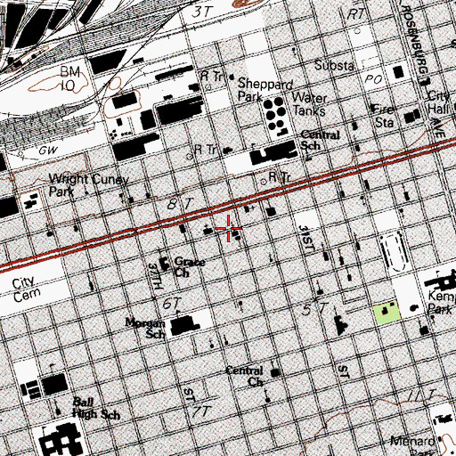 Topographic Map of Bethe Church, TX