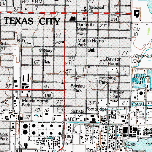 Topographic Map of Braslau Park, TX