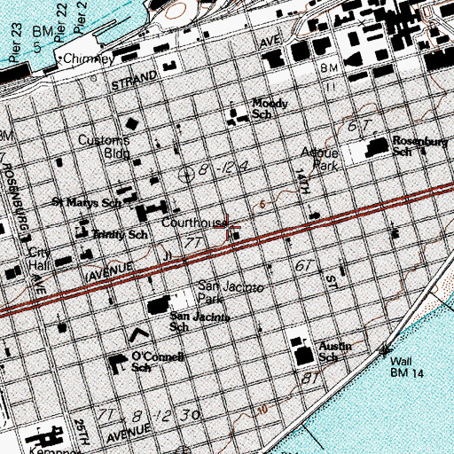 Topographic Map of Broadway Church, TX