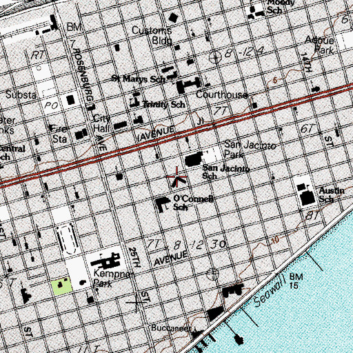 Topographic Map of City Senior Center, TX