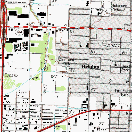 Topographic Map of Clairmont Park, TX
