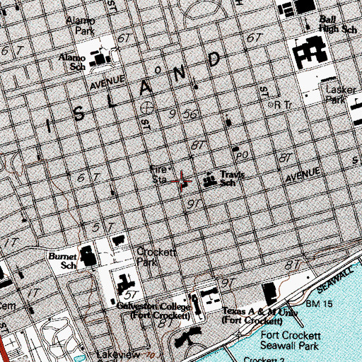 Topographic Map of Crockett Place Church, TX