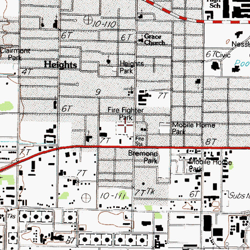 Topographic Map of Fire Fighter Park, TX