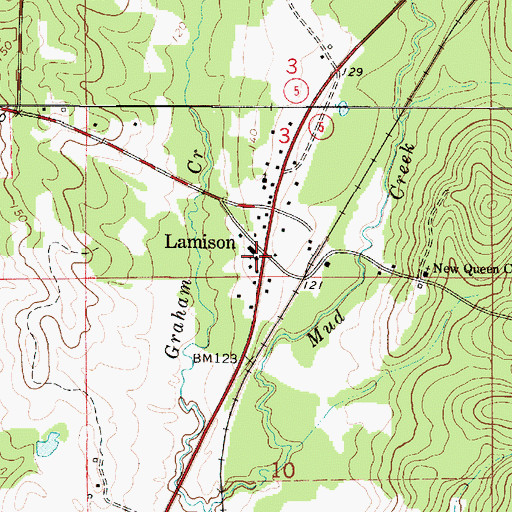Topographic Map of Lamison Church, AL