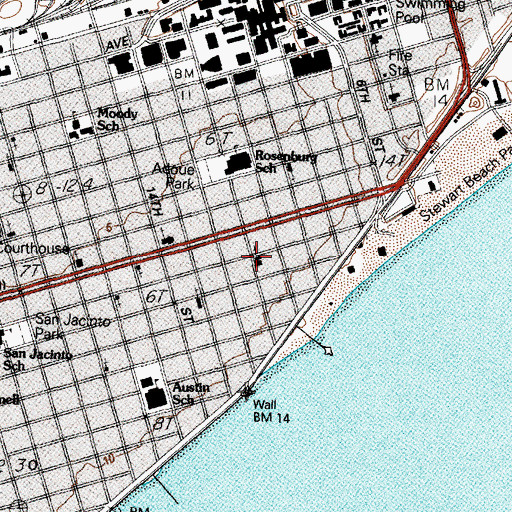 Topographic Map of First Union Church, TX