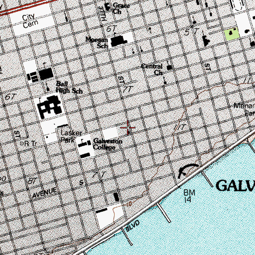 Topographic Map of Gethsemane Church, TX