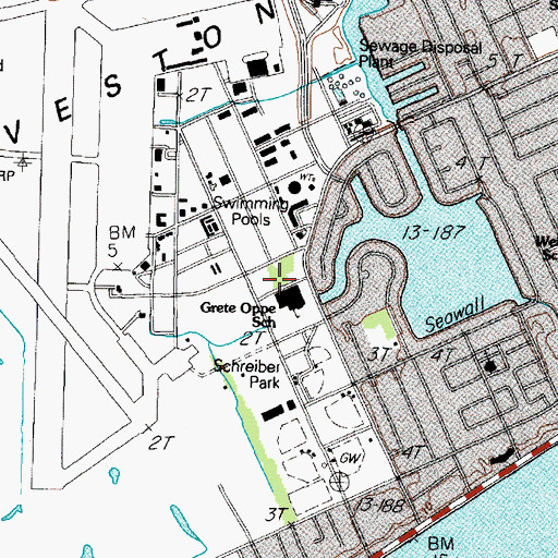Topographic Map of Grete Oppe School, TX
