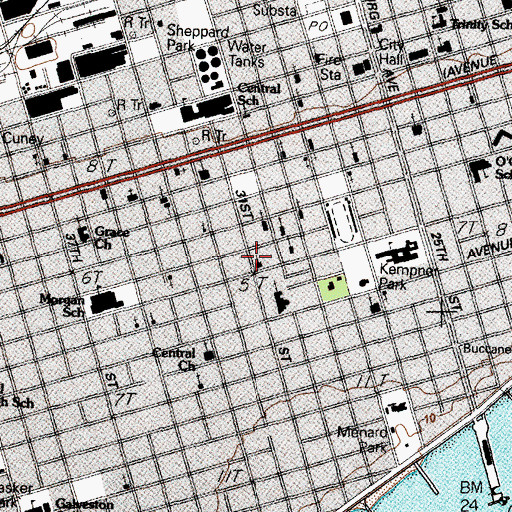 Topographic Map of Holy Rosary Church, TX