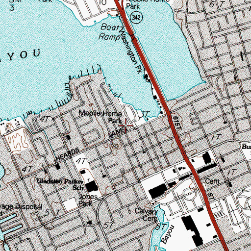 Topographic Map of Iglesia Monte Calverio Church, TX