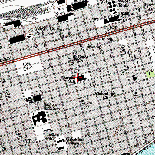 Topographic Map of L A Morgan School, TX