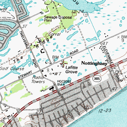 Topographic Map of Lafitte Grove, TX