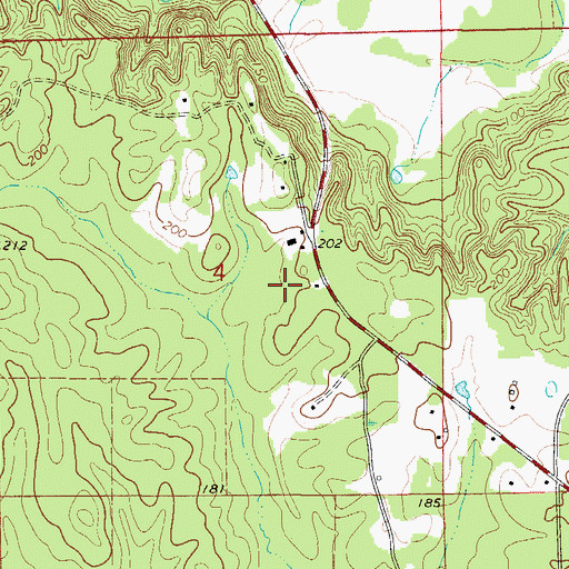 Topographic Map of Lower Peach Tree School, AL
