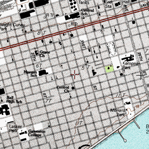 Topographic Map of Living God Church, TX