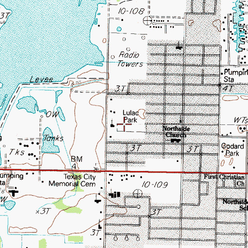 Topographic Map of Lulac Park, TX