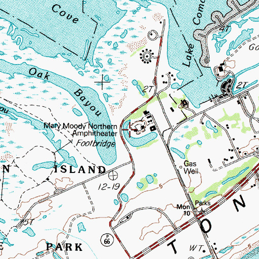 Topographic Map of Mary Moody Northern Amphitheater, TX