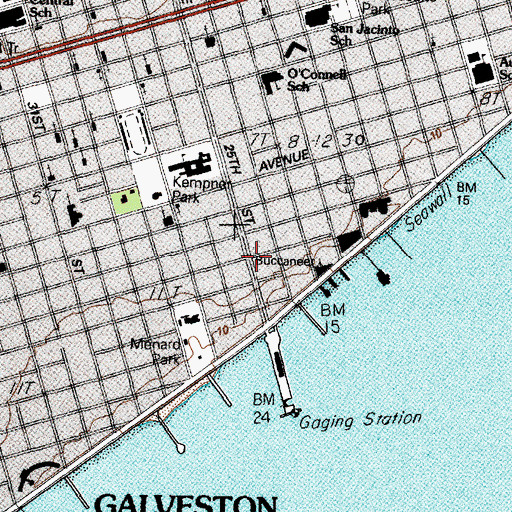 Topographic Map of Moody House Senior Center, TX