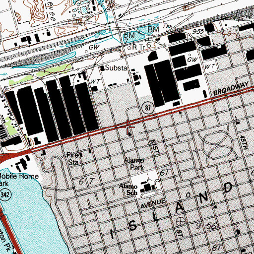 Topographic Map of Mount Calvary Church, TX