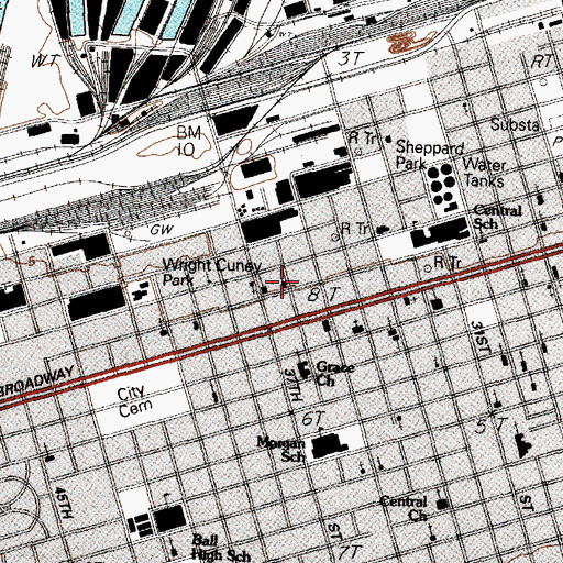 Topographic Map of Mount Olive Church, TX