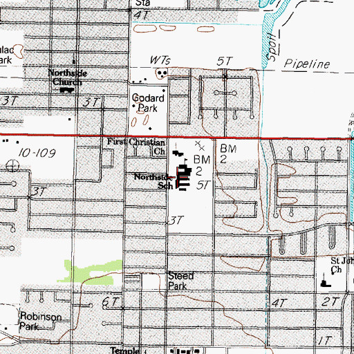 Topographic Map of Northside Elementary School, TX