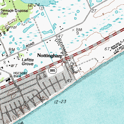 Topographic Map of Nottingham, TX