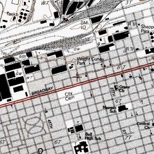 Topographic Map of Progressive Church, TX