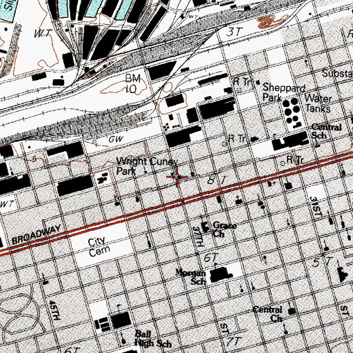 Topographic Map of Queen of Peace Church, TX