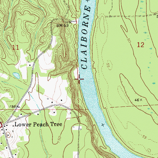 Topographic Map of McClouds Landing, AL