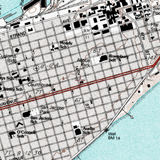 Topographic Map of Sacred Heart Church, TX