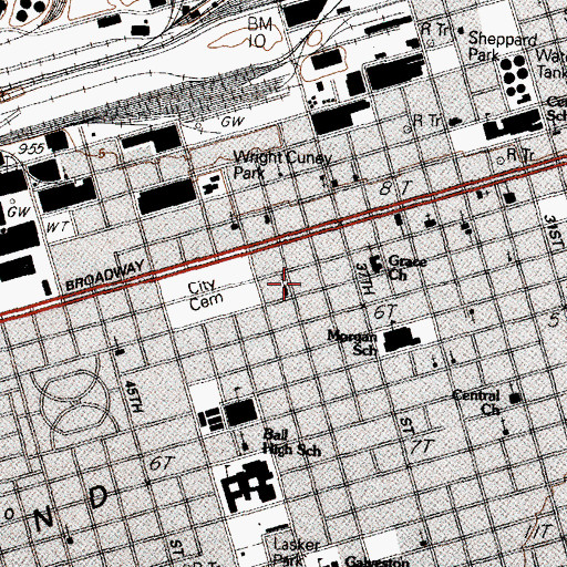 Topographic Map of Saint Johns Church, TX