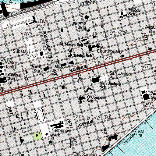 Topographic Map of Saint Josephs Church, TX