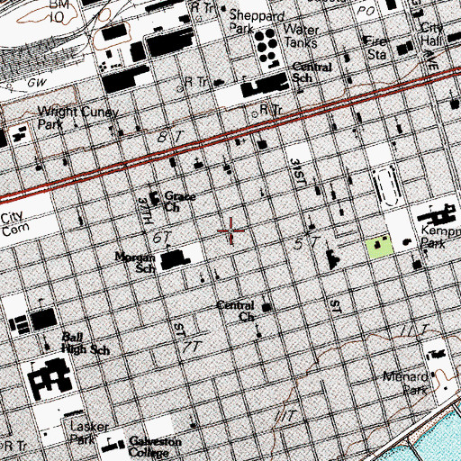 Topographic Map of Saint Luke Church, TX