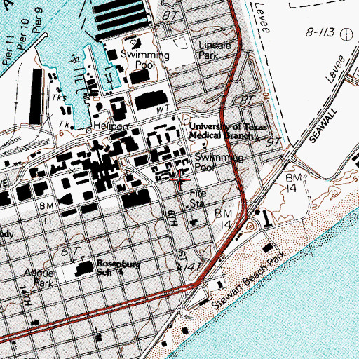 Topographic Map of Saint Luke Church, TX