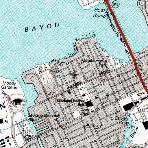 Topographic Map of Saint Peter the Apostle Church, TX