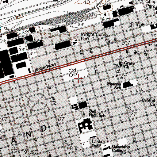 Topographic Map of Saints Constantine and Helen Church, TX