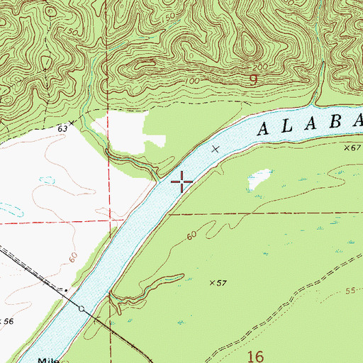 Topographic Map of McNeils Bar, AL