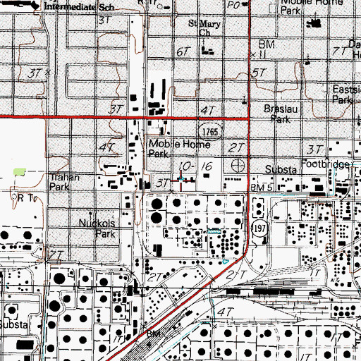 Topographic Map of Sanders Park, TX