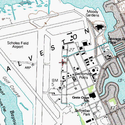 Topographic Map of Scholes International Airport Terminal, TX