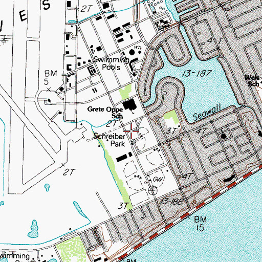 Topographic Map of Schreiber Park, TX