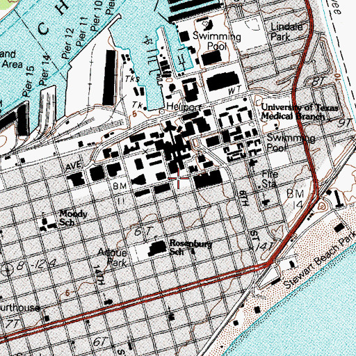 Topographic Map of Shriners Hospital for Children, TX
