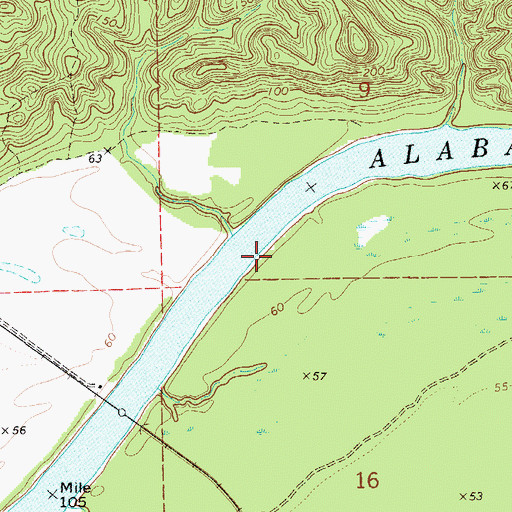 Topographic Map of McNeils Landing (historical), AL