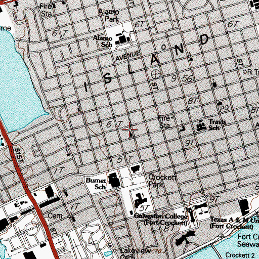 Topographic Map of Tabernacle Church, TX