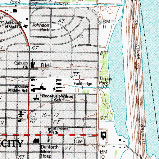 Topographic Map of Tarpey Park, TX