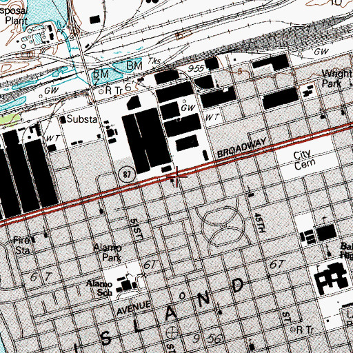Topographic Map of Templo Emanuel Church, TX
