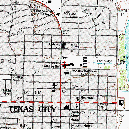 Topographic Map of William R Blocker Middle School, TX